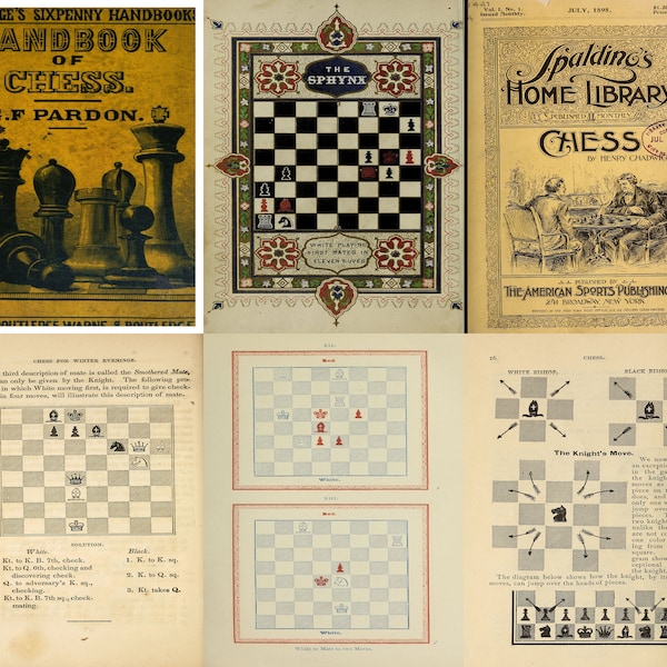 Vintage Chess eBooks collection. Chess manuals, chess strategies, chess problems, classic chess, 50 eBooks PDF formats.