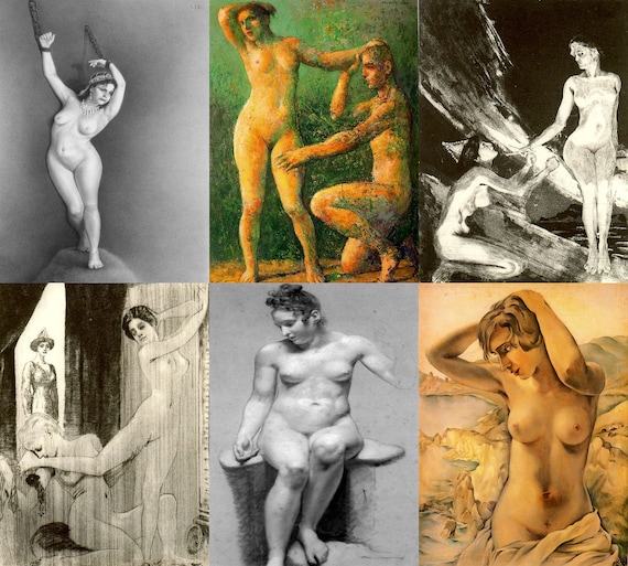 1860 Vintage Nude Women Porn - Vintage Nude Art Image Collection Portraits of Women in Nude - Etsy