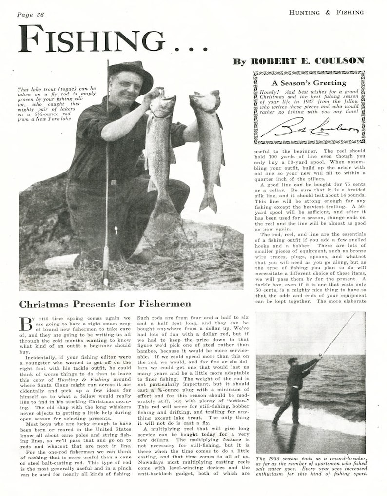 1930s Hunting & Fishing Magazines. Trout, Skeet, Fly Fishing, Casting