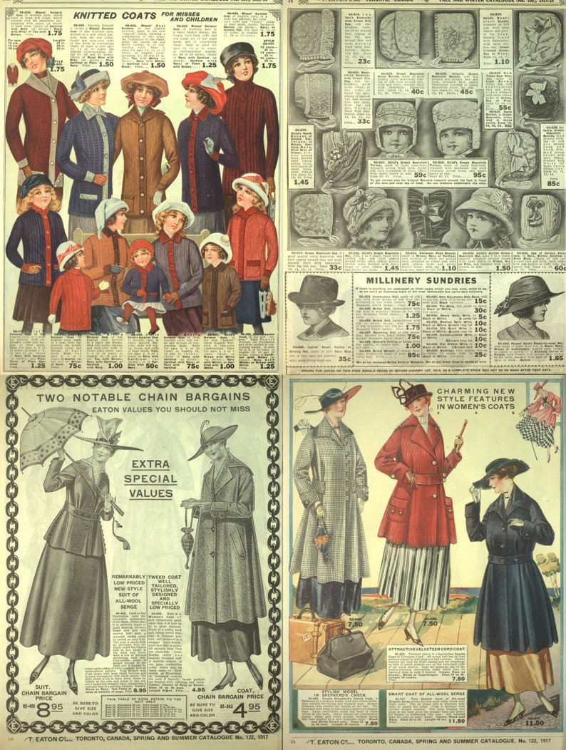 Eaton's Vintage Fashion Catalogues. Canadian 1900s Clothing Catalog