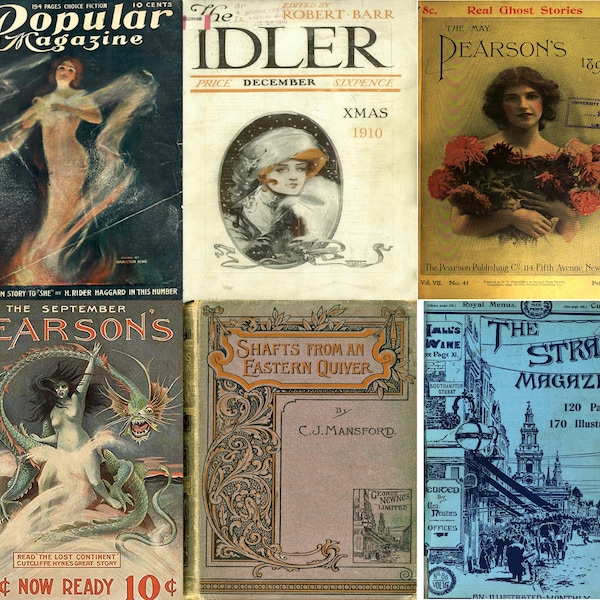 Histoires de magazines britanniques vintage des années 1800 des années 1900 - Histoires de fantômes, histoires d'aventure, histoires de détective, science-fiction. 19 fichiers PDF.