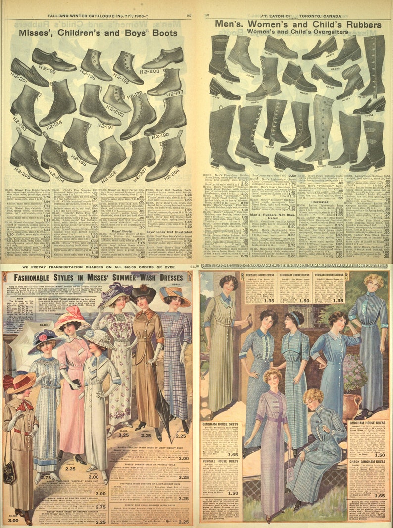Eaton's Vintage Fashion Catalogues. Canadian 1900s Clothing Catalog