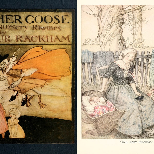 Mother Goose the Old Nursery Rhymes Illustrated by Arthur Rackham. Vintage children's book. PDF format.