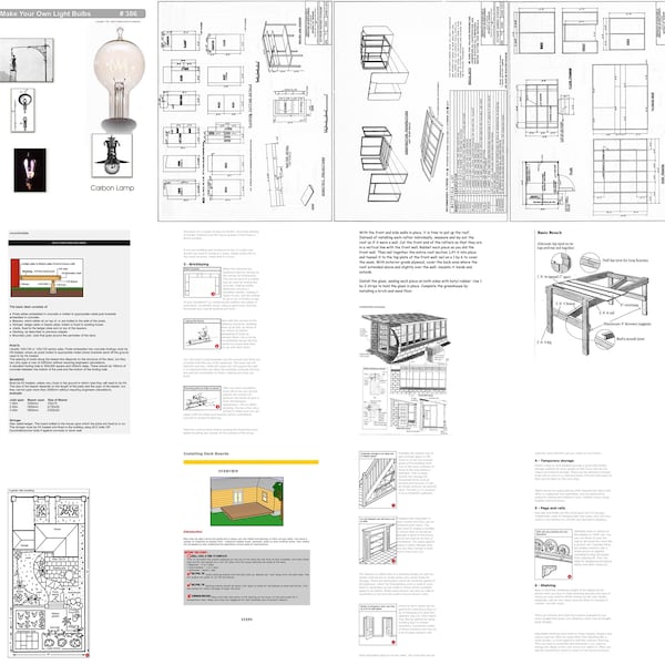 Over 180 DIY ebooks -  Plans for Sheds Greenhouses Garden Furniture Decking, brick barbecues + 1600   woodworking plans PDFs