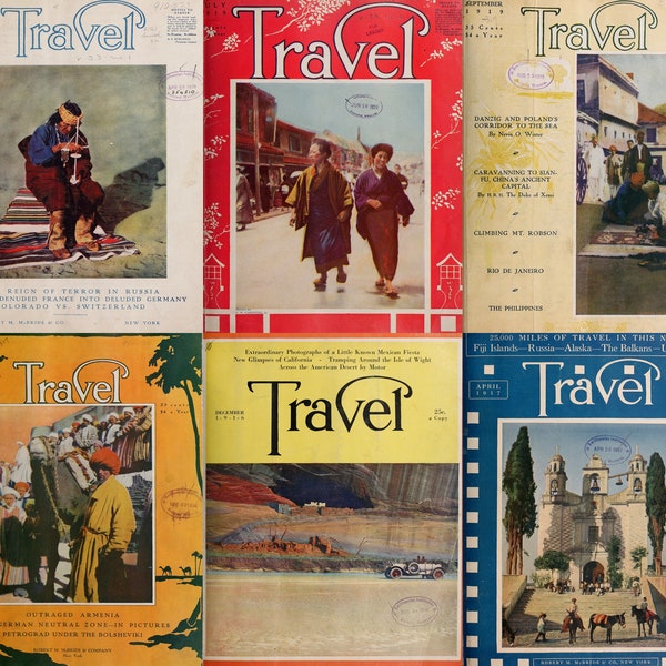 Vintage Travel Magazine 1916 to 1919.  23 issues PDF. World travel magazine from the early twentieth century.