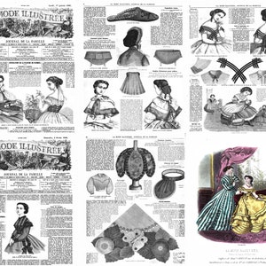 La Mode illustrée vintage Ladies Lifestyle Magazine et Illustrated Fashion Magazine. Collection de janvier à octobre 1866, 36 numéros, 340 + pages, PDF.