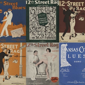 12th Street Rag Magazines Ragtime music, vintage piano music, 1919 to 1924 blues, waltz, 8 Issues on PDF with vintage sheet music.