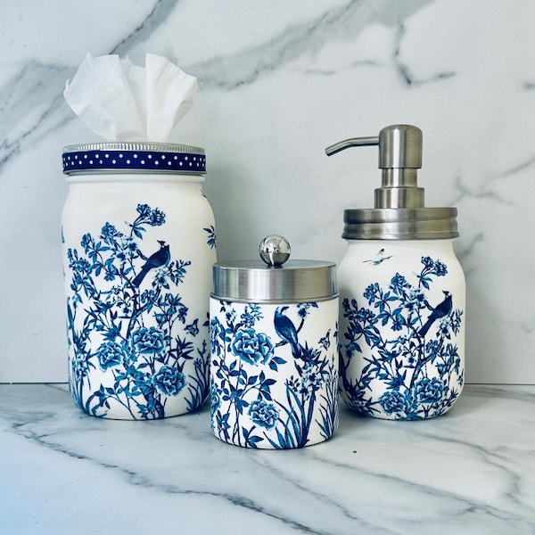 French Blue Bathroom Decor Etsy