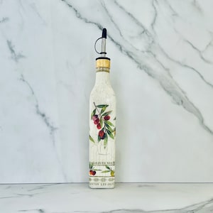 Dispensador de aceite de oliva/vinagre italiano, aceitera, decantador de aceite de oliva mediterráneo, griego, 16 onzas, 11" de alto x 2" de ancho imagen 1