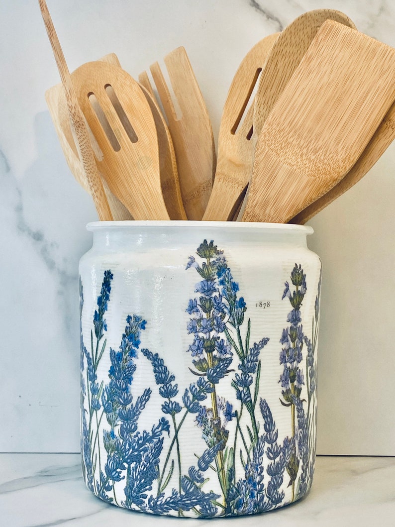 Extra Large French Country Farmhouse Utensil Holder Lavender Etsy