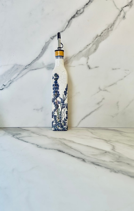 Lavender Garden Oil Dispenser: Mediterranean Decoupage Cruet
