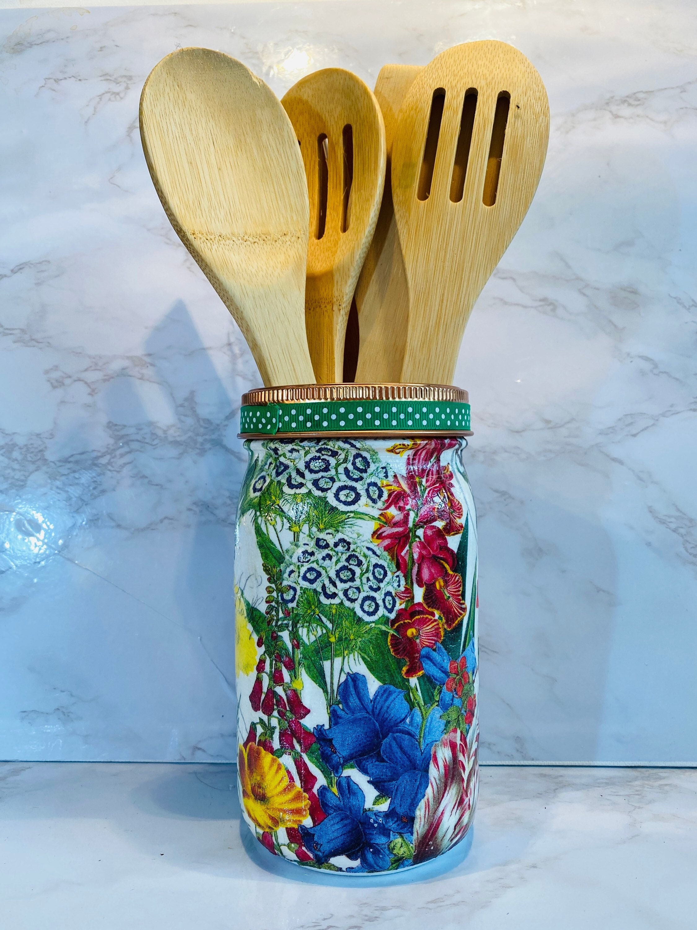 Garden Themed Kitchen Utensil Holder, Caddy, Hostess, Housewarming