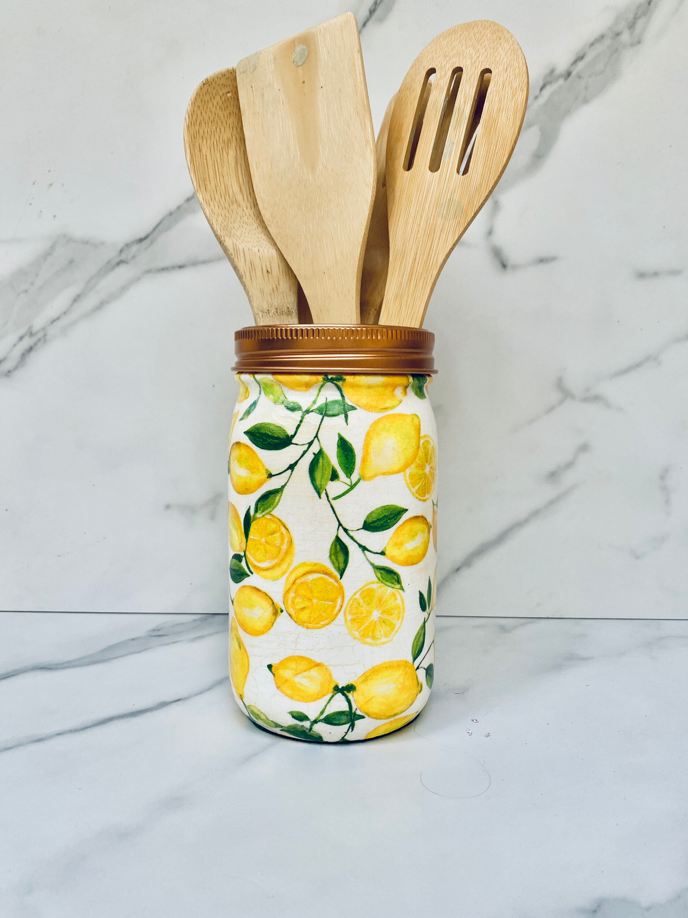 Lemon Utensil Holder Lemon Utensil Caddy Lemon Utensil Etsy