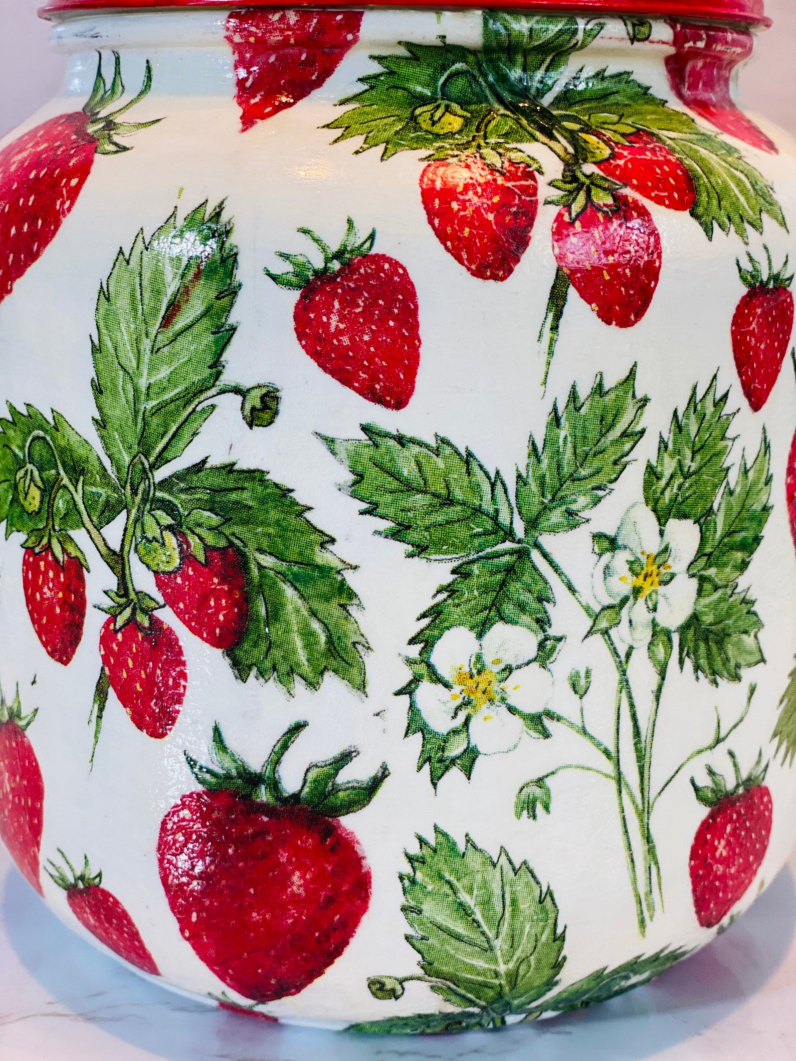 Strawberry Cookie Jar 1/2 Gallon 64 Ounce H8 X Etsy