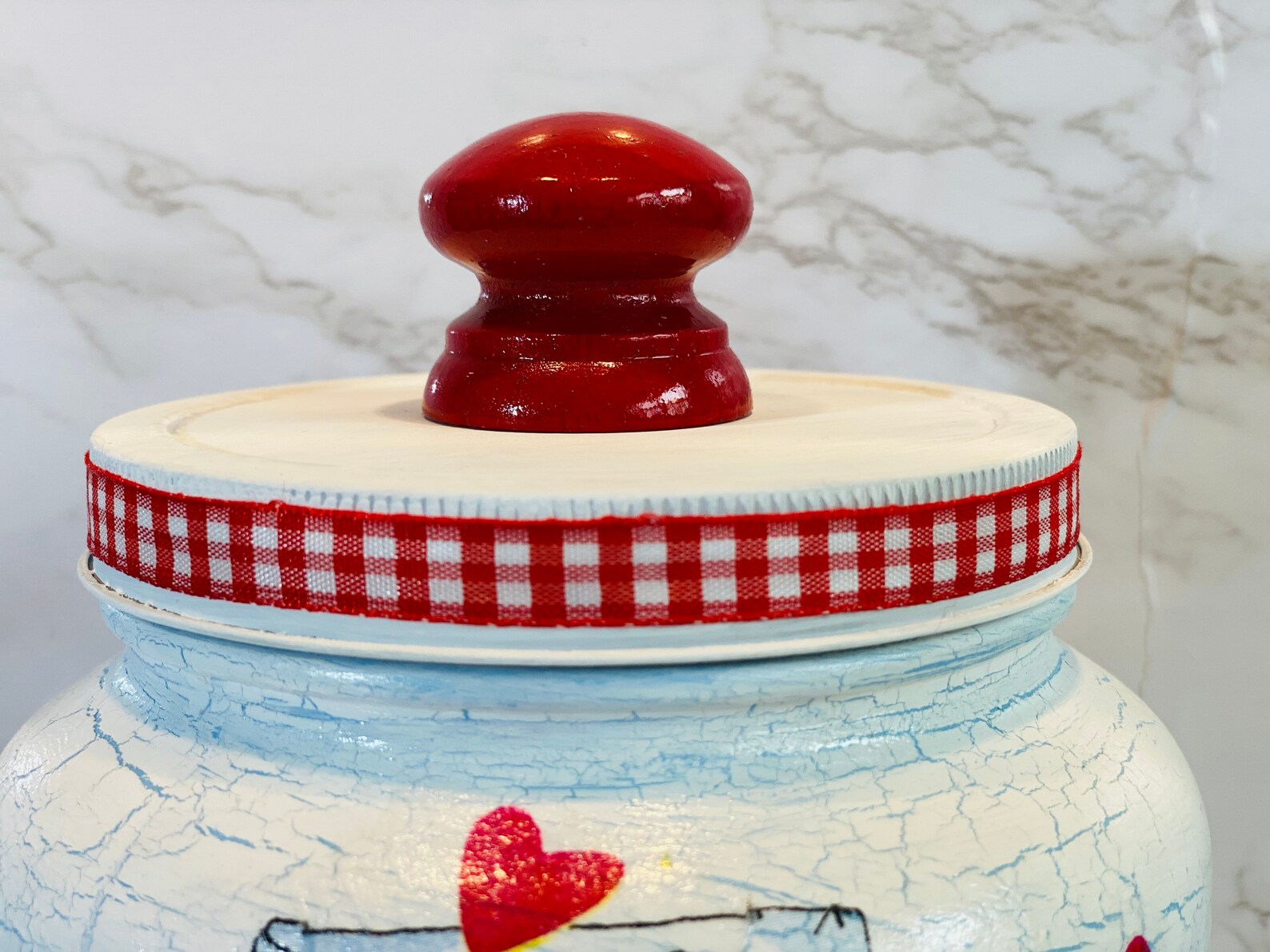 Kitchen canister Red Hearts and Love themed. 64 ounce 1/2 Etsy