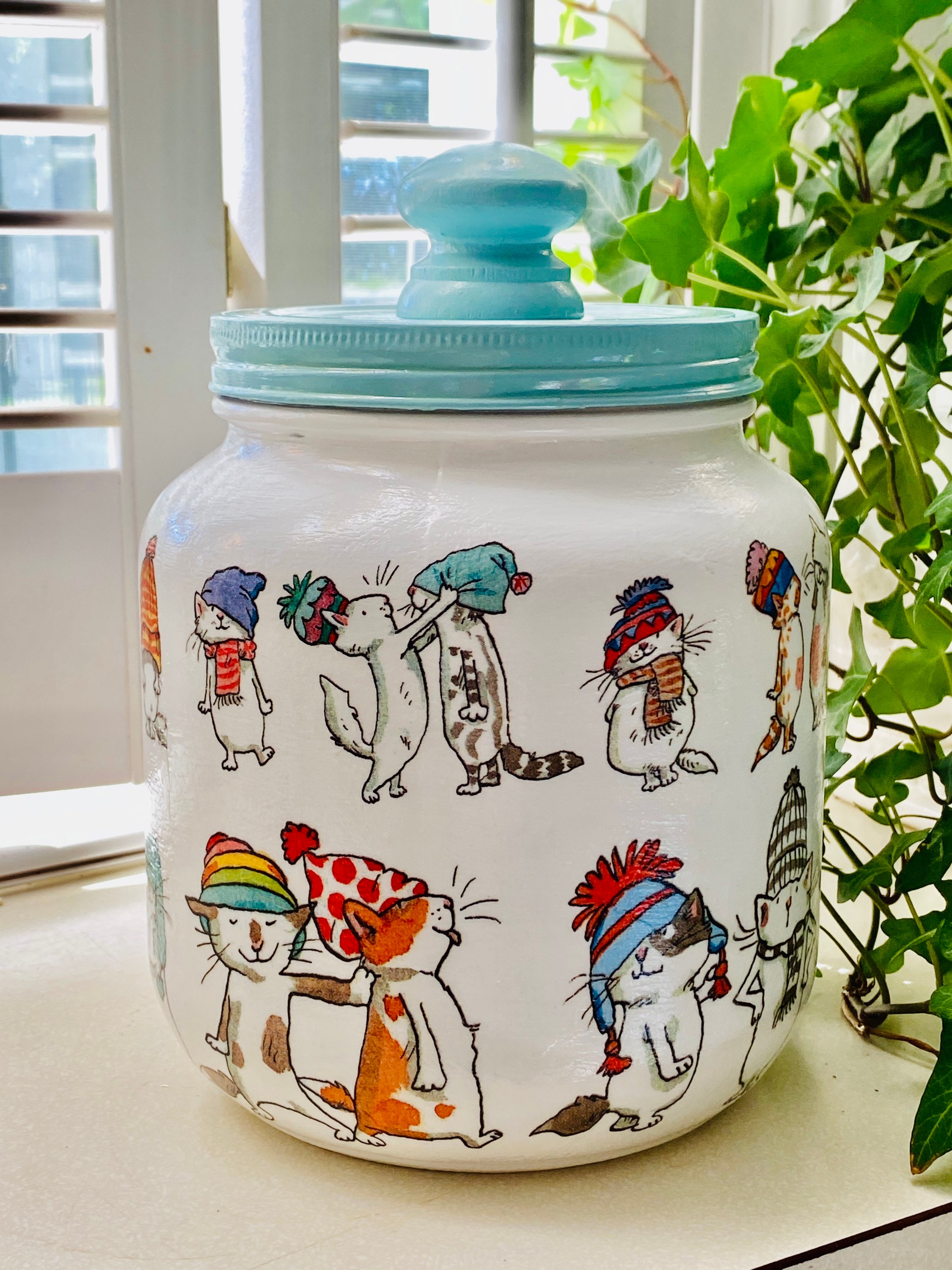 Cat Treat Jar Kitten Snack Jar Dry Storage for Cat Treats Etsy UK