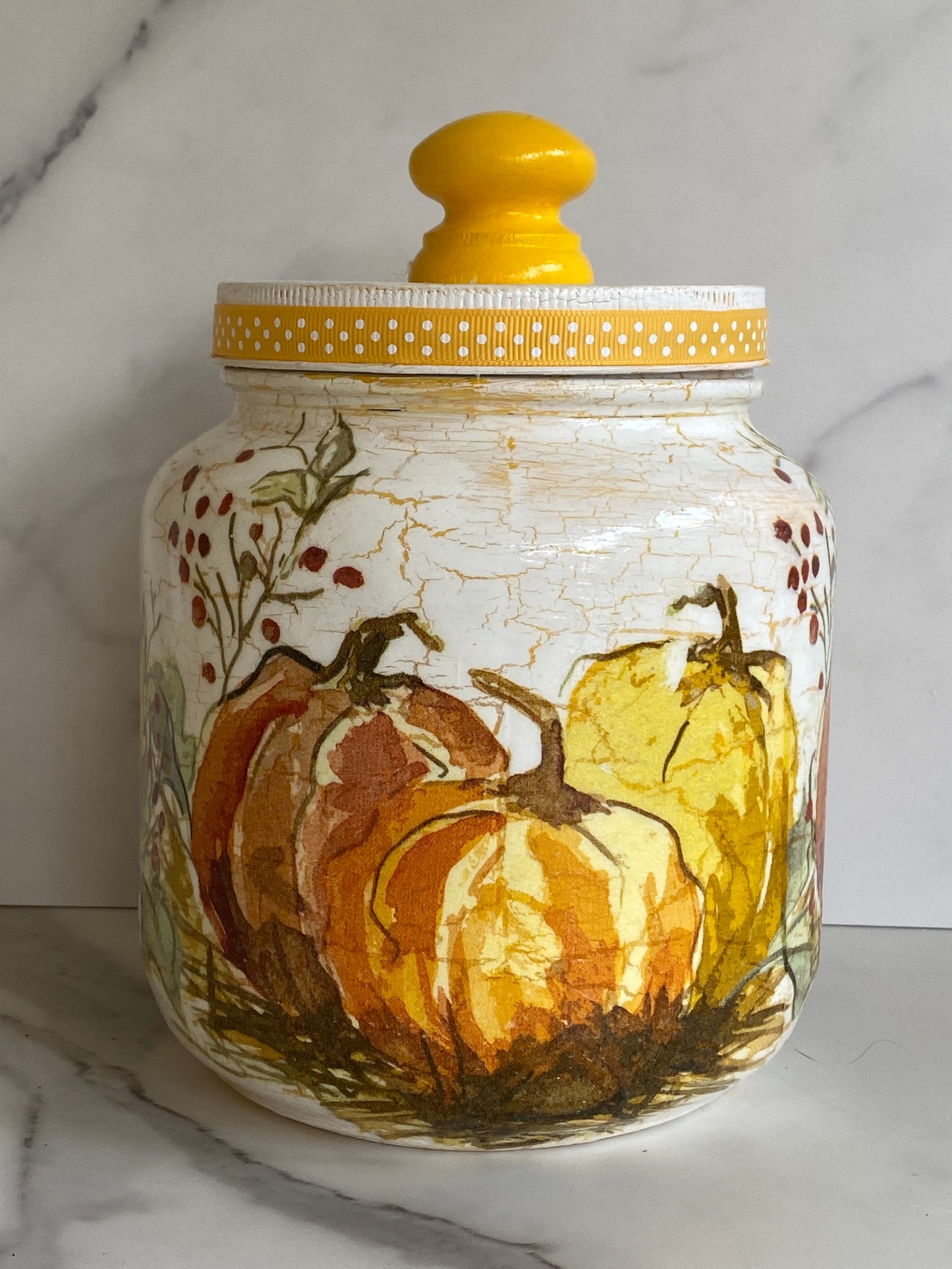 Pumpkin canister 64ozs 1/2 gallon H8 x W 6 Etsy