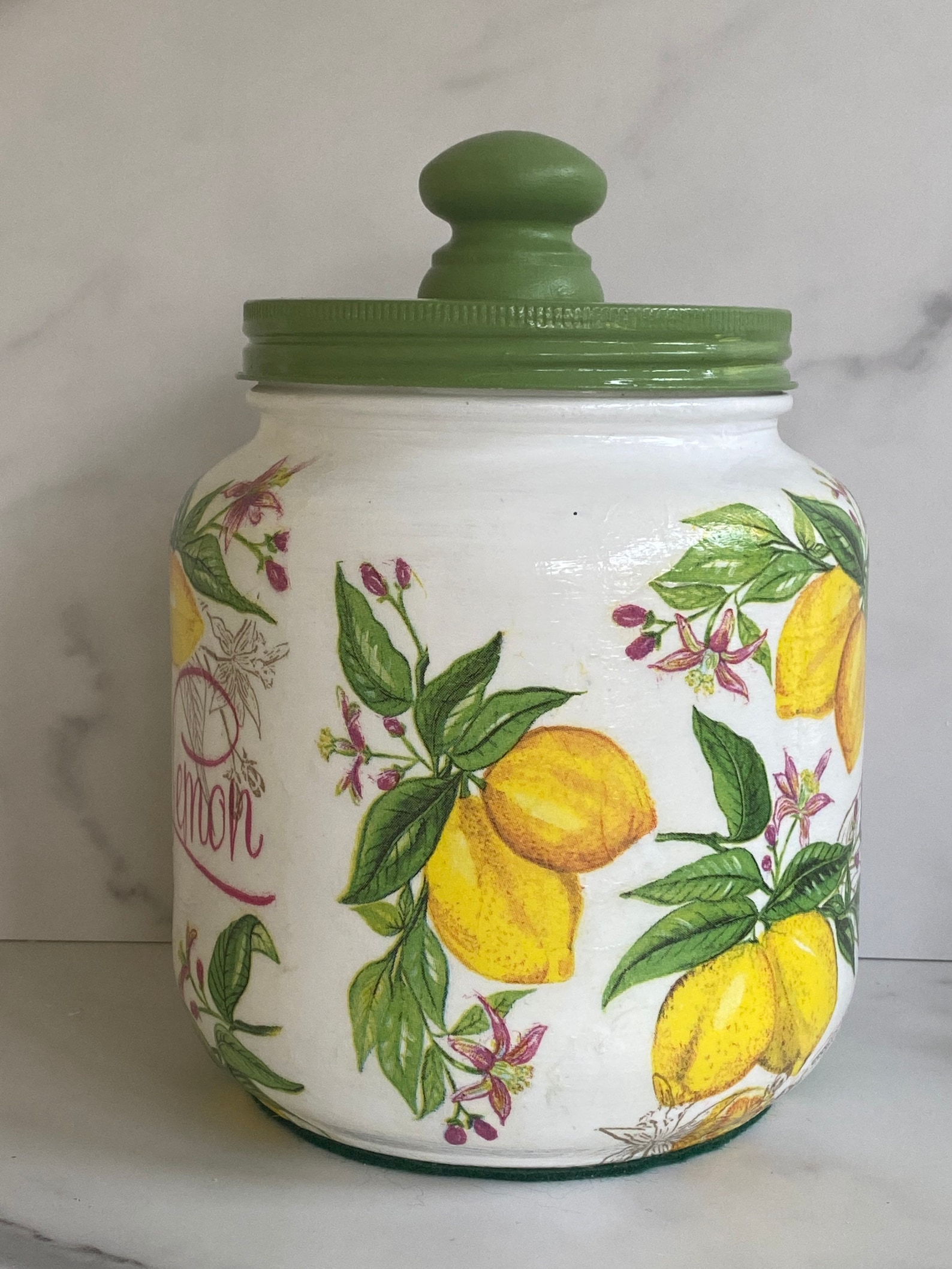 Kitchen Canister. Lemon Themed 1/2 Gallon 64 Ounce H8 X Etsy