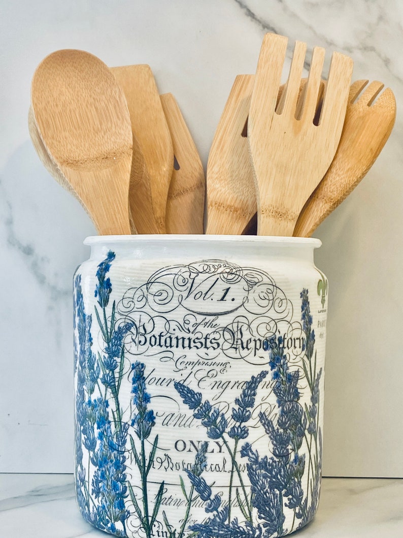 Extra Large French Country Farmhouse Utensil Holder Lavender Etsy