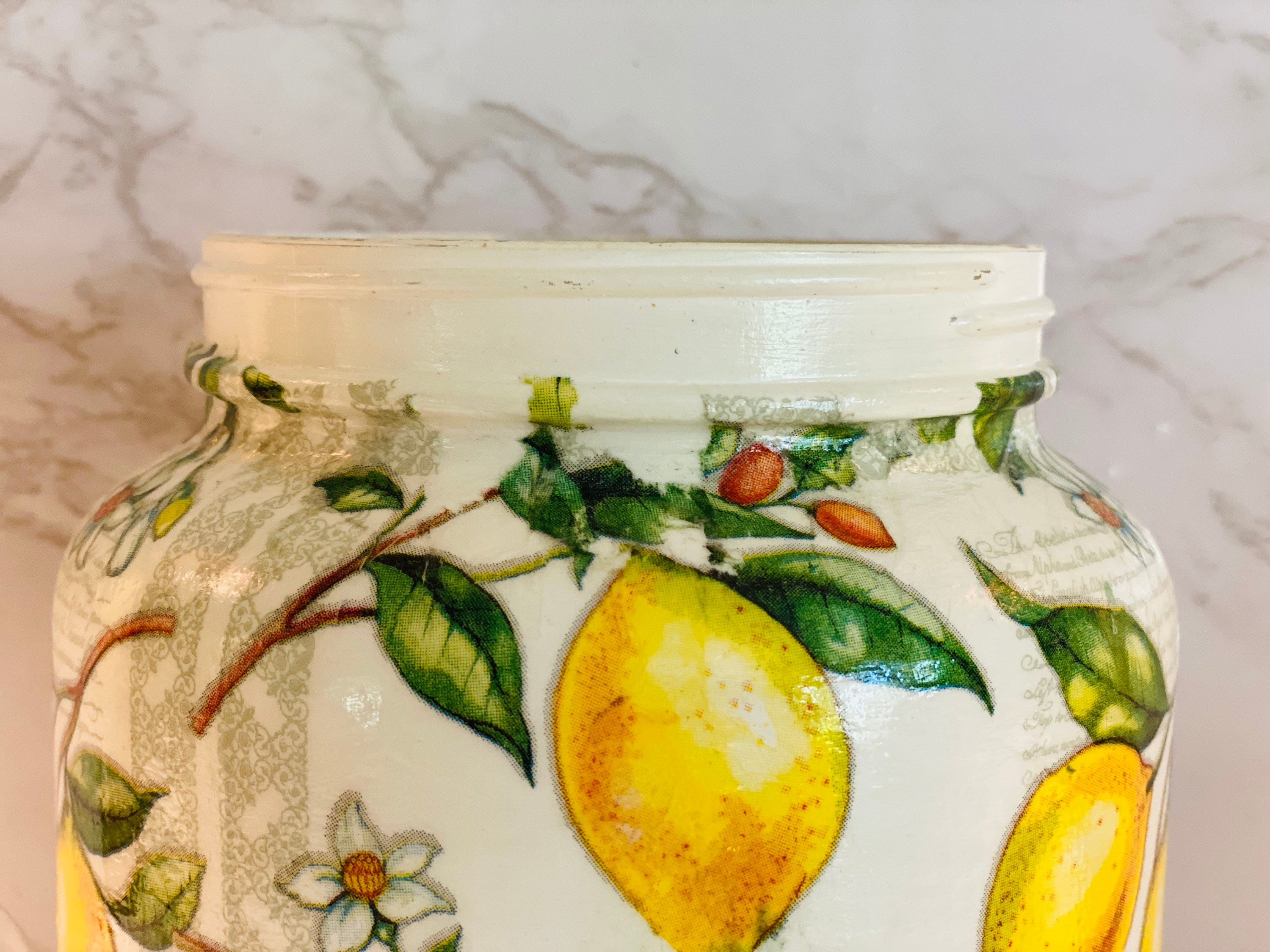 Kitchen canister Bright yellow lemon themed 1/2 gallon Etsy