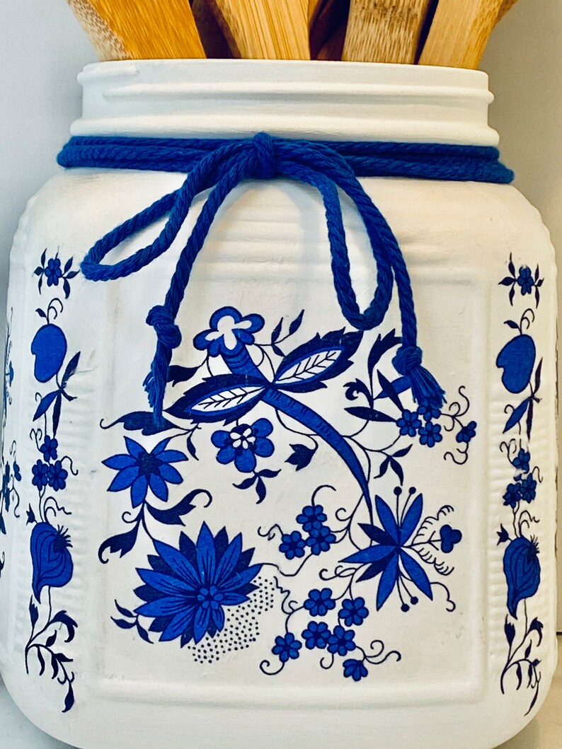 Blue Onion Utensil Holder Blue Danube Utensil Caddy Blue and Etsy