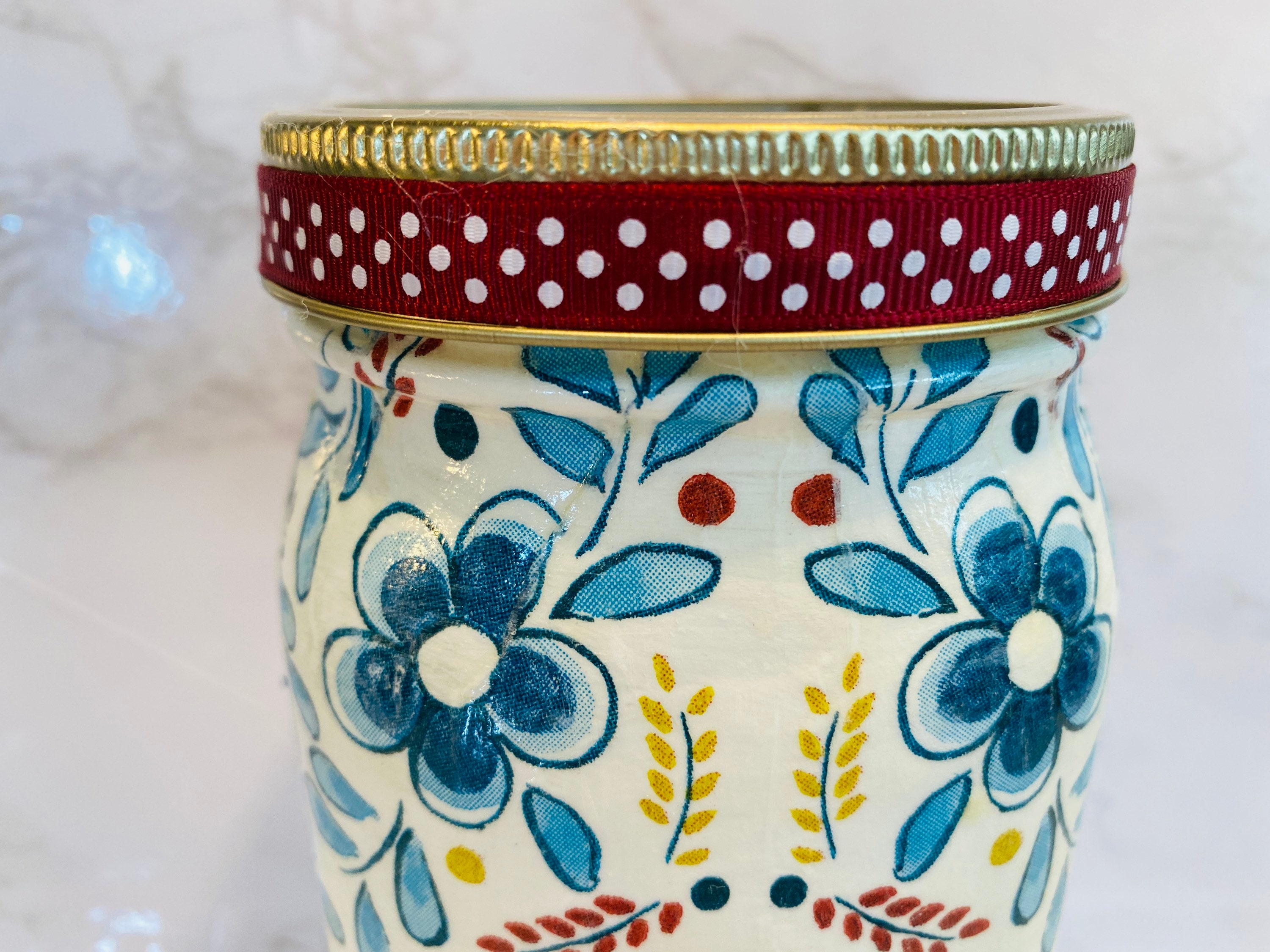 French Country Farmhouse Kitchen Utensil Holder Cannister Etsy