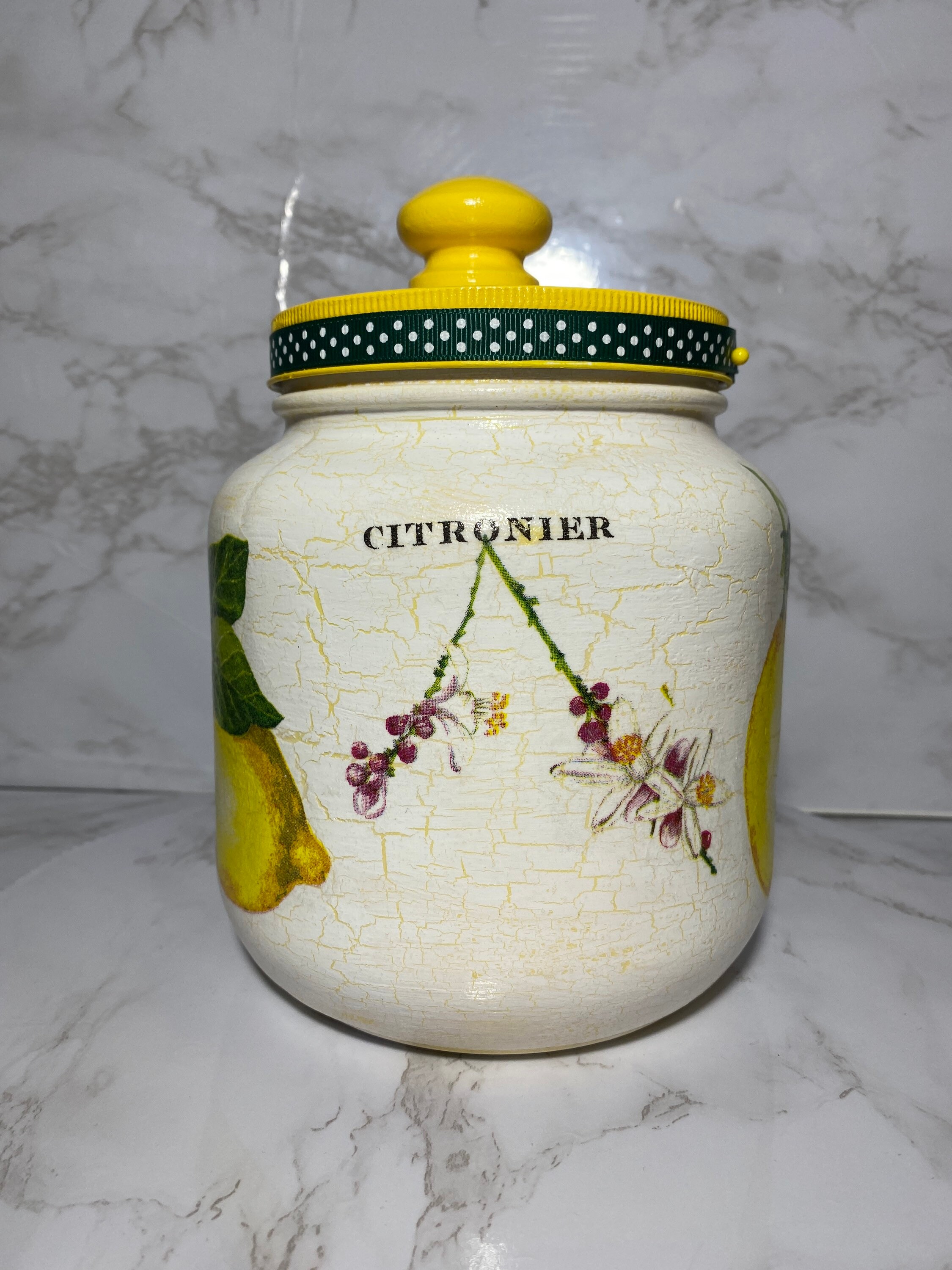 Lemon Cookie Jar Kitchen Canister 64 Ounce 1/2 Gallon Jar Etsy