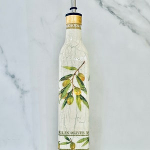 Dispensador de aceite de oliva/vinagre italiano, aceitera, decantador de aceite de oliva mediterráneo, griego, 16 onzas, 11" de alto x 2" de ancho imagen 3
