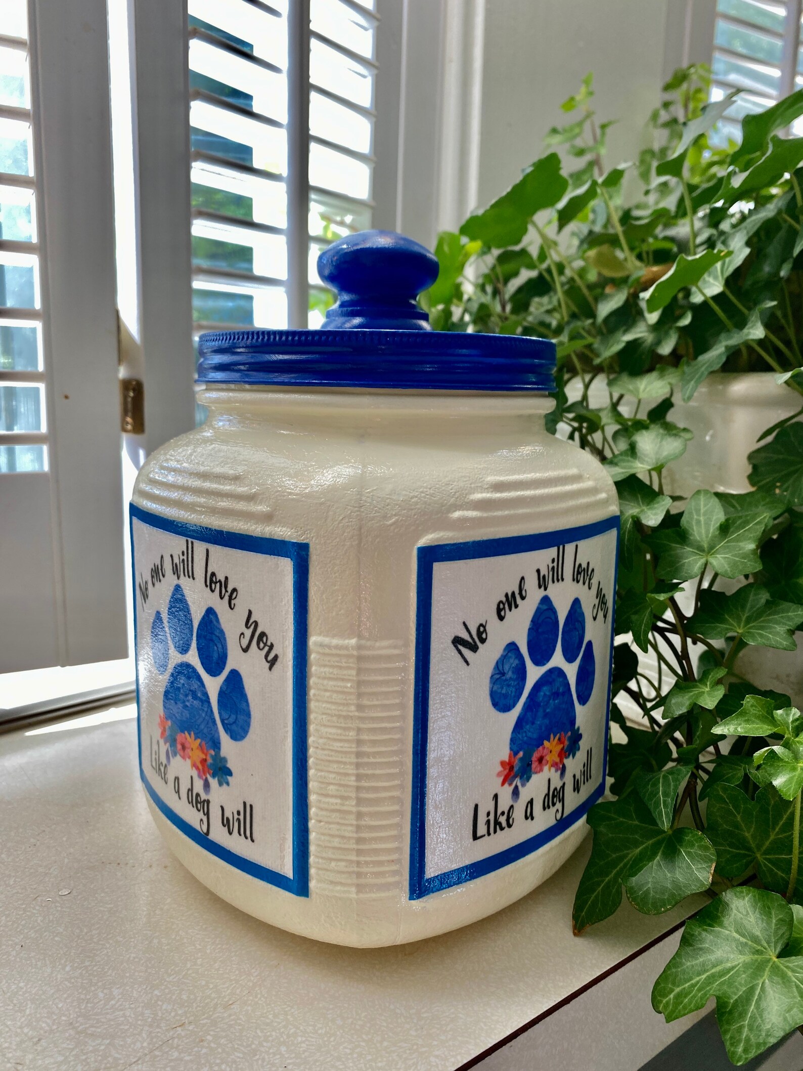 Pet treat jar for dogs dog snack jar pet food storage 64 Etsy