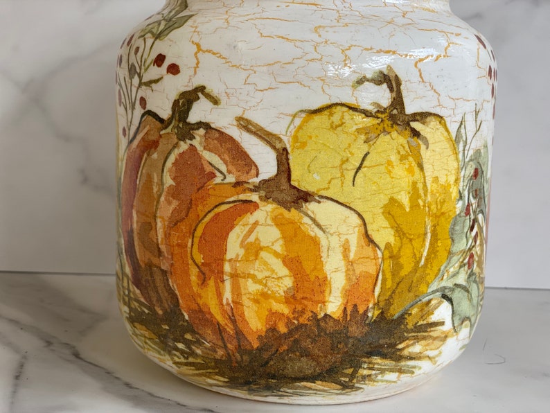 Pumpkin canister 64ozs 1/2 gallon H8 x W 6 Etsy