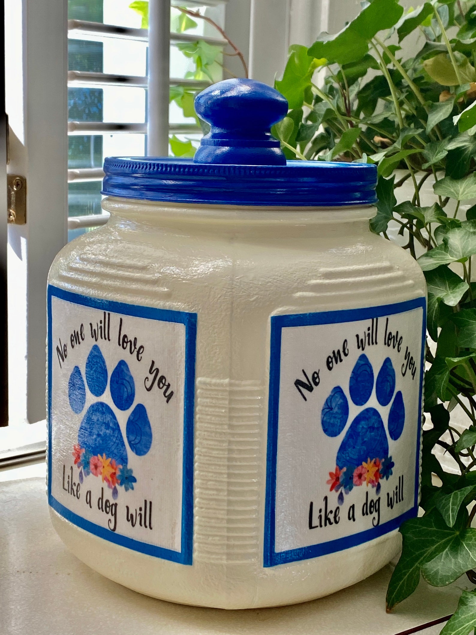 Pet treat jar for dogs dog snack jar pet food storage 64 Etsy