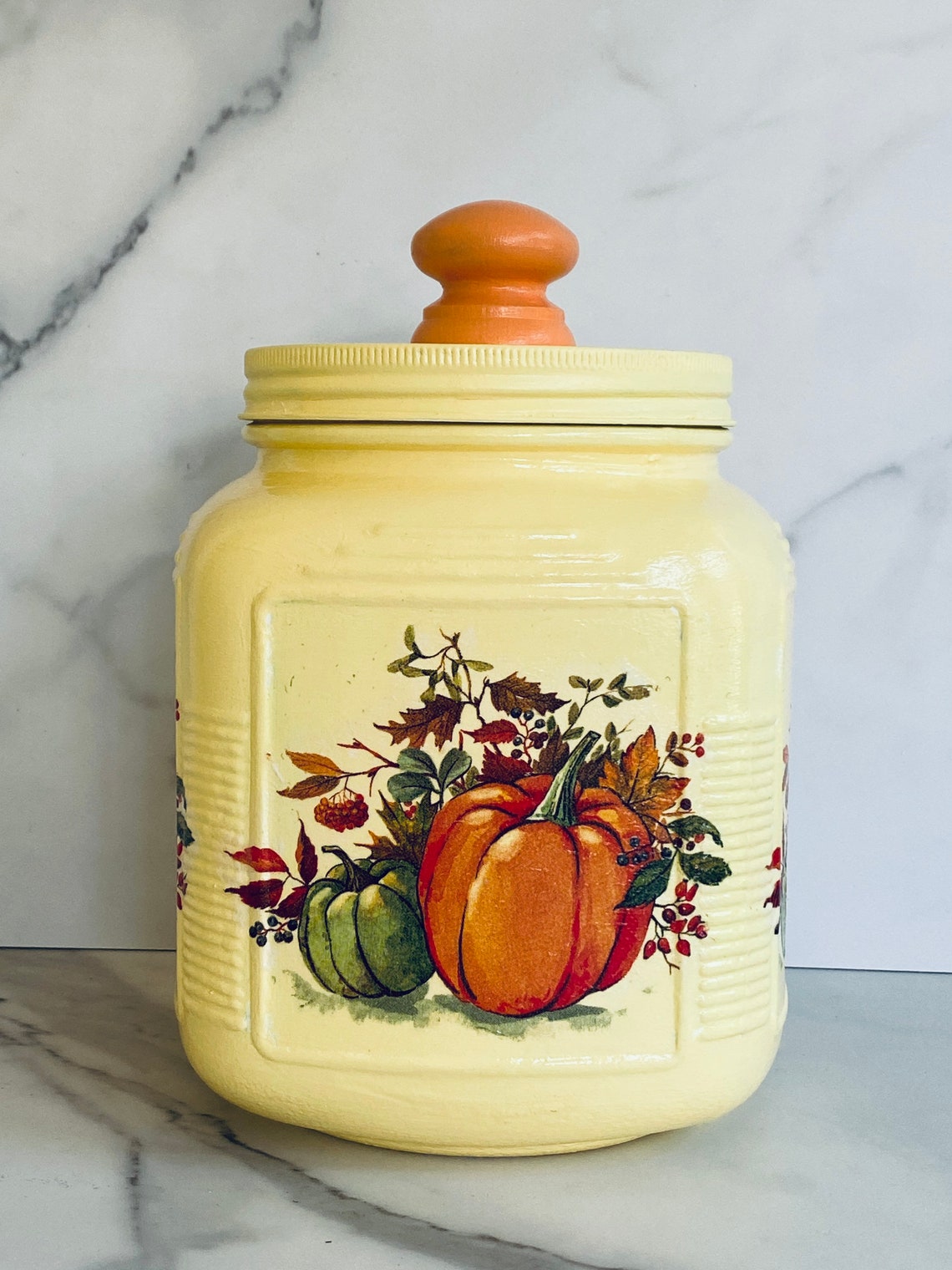 Pumpkin canister 64ozs 1/2 gallon H8 x W 6 Etsy
