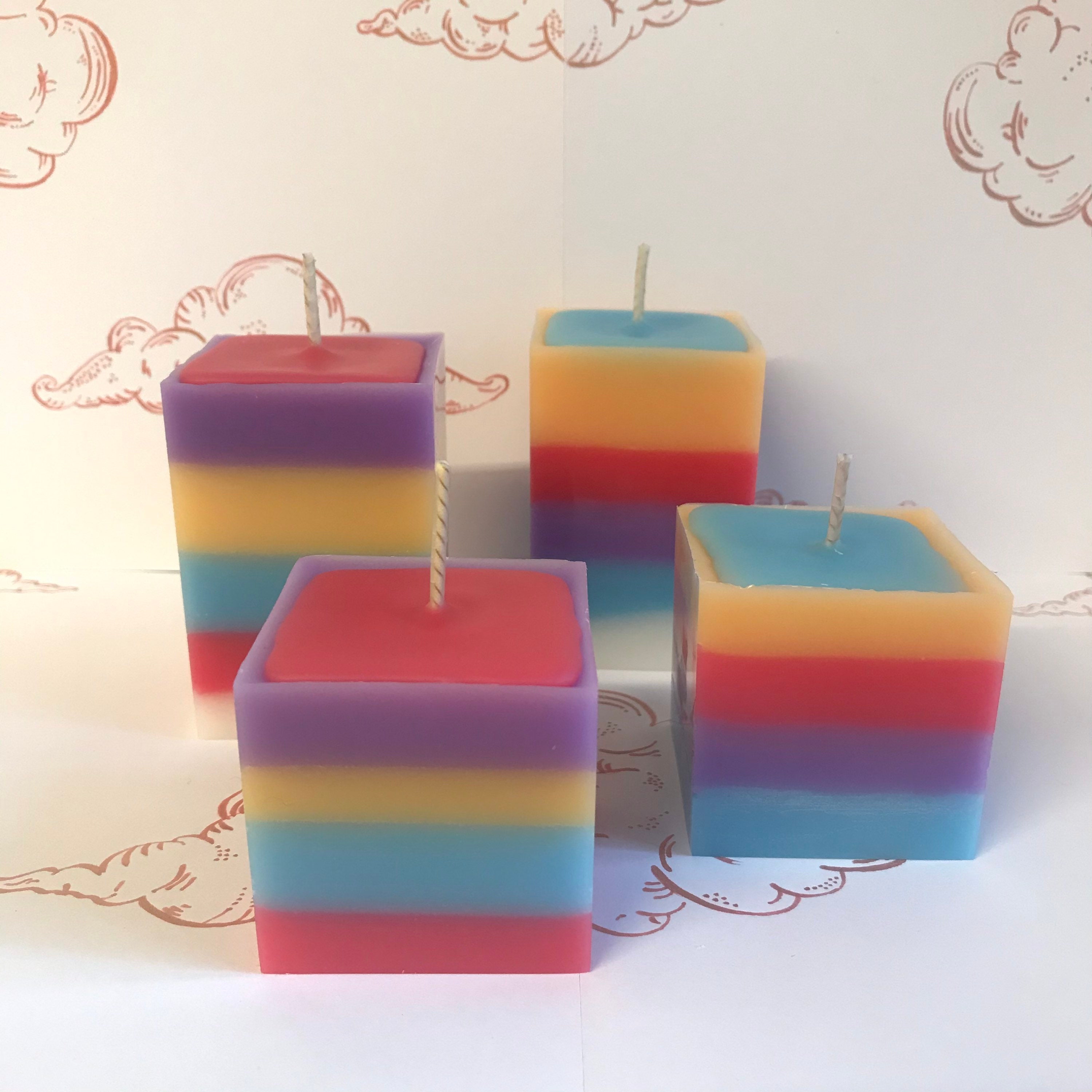 Pastel coloured handmade candle set Etsy
