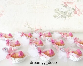 Personalized party favors, scented stone baby with wings