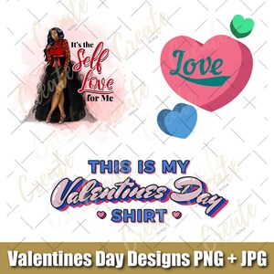 Valentinstag T-Shirt BUNDLE Design | Schwarzer Shop | Clipart für Sublimationsdateien - Dateien - jpg, png | Einzelne Selbstliebe