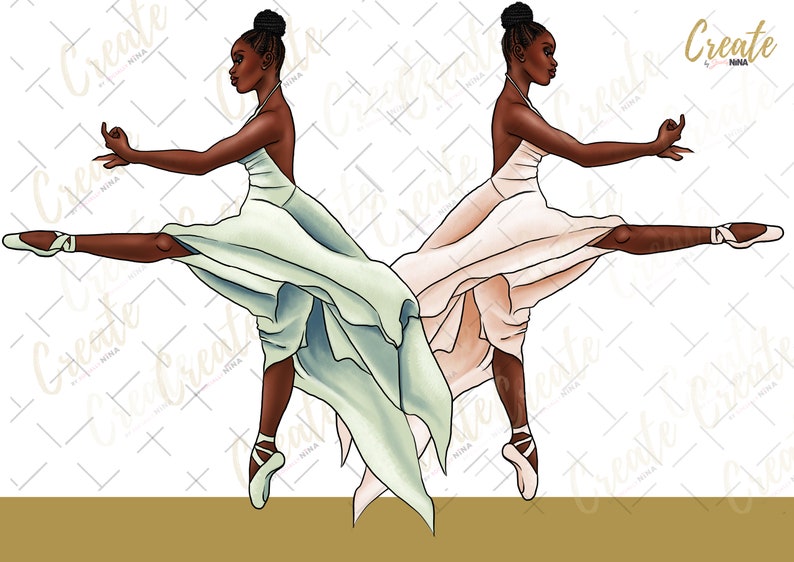 Melanin Girl Magic Graphics Afro African American clip art Download Black Ballerina Clipart png