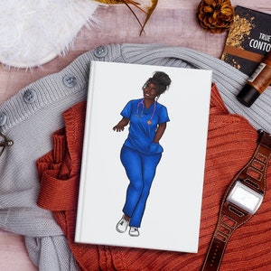 Black Nurse Clipart Dark skin African American girl clip art files for cricut design downloads, Nurses png, Black Owned Shops image 9