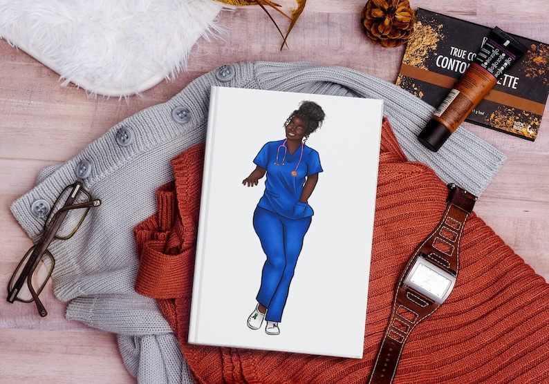 Black Nurse Clipart Dark skin African American girl clip art files for cricut design downloads, Nurses png, Black Owned Shops image 9