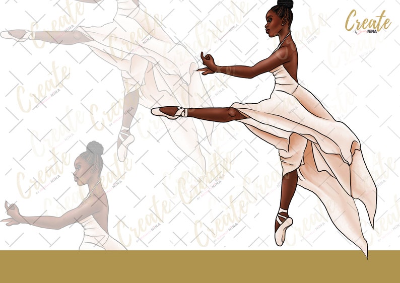 Melanin Girl Magic Graphics Afro African American clip art Download Black Ballerina Clipart png
