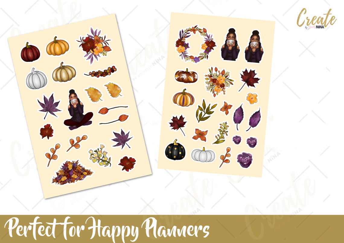 Planner Stickers Happy Fall Autumn Stickers Printable for | Etsy