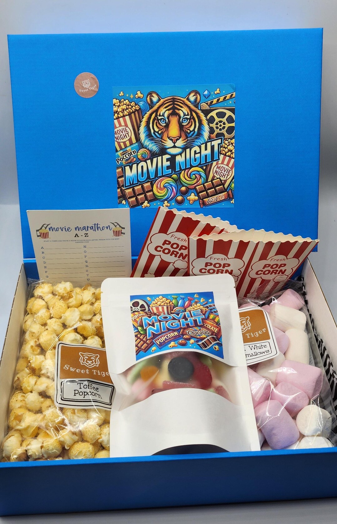 Movie Night in Treat Hamper Box Teenagers and Couples. Gourmet Candy ...