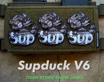 Zero F*cks Duck ZFD SUP Tiger Stripe Camo Tactical Rubber Duck EDC Patch