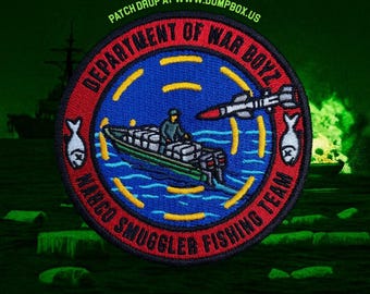 Department Of War Narco Smuggler Fishing Unit Patch - USCG USN Operation Southern Spear