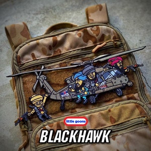 Little Goons Aloha Snackbar Blackhawk Helicopter 10” EDC Patch