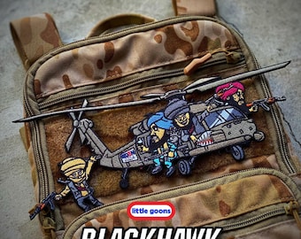 Little Goons Aloha Snackbar Blackhawk Helicopter 10” EDC Patch