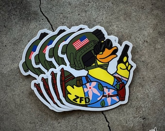 Tactical Rubber Duck Sticker: ZFD G.I. Duck "Chuckles"