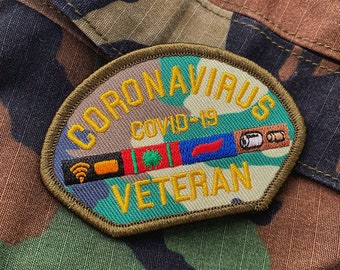 Dangerous Goods Corona Veteran Morale Patch - M81 Woodland Camo