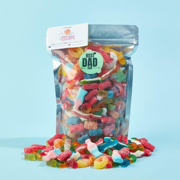 Gift for dad, Happy birthday Dad, Sweet Pouch. Best dad gift, Pick & Mix Sweets, Fathers day present, fizzy sweet pouch, tasty treats
