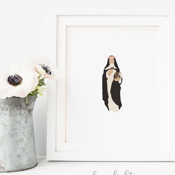 PRINTED Saint Rose of Lima | Saint Rose of Lima Print Catholic Wall Art Saint Print Modern Saint Decor Saint Confirmation Gift Saint Card