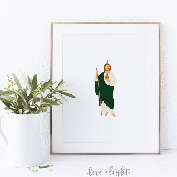 Saint Jude Imprimable | Saint Jude Print Saint Patron des causes perdues Saint Jude Card Modern Saint Print Catholic Printable Catholic Art Gift